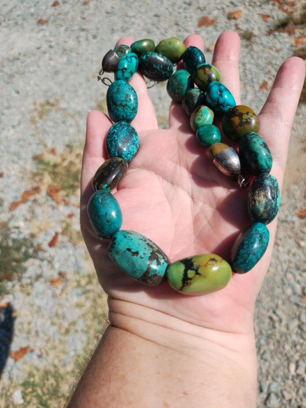 Jay King DTR Chunky Hubei Turquoise nugget necklace 925 Sterling Silver - Picture 5 of 8